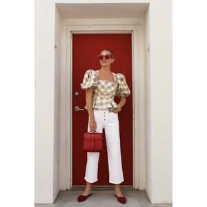 Hunter Bell Conway Top Beige Gingham